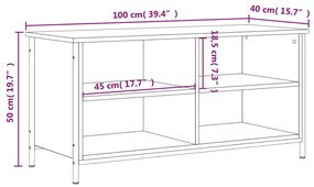 Móvel de TV 100x40x50 cm derivados de madeira cinzento sonoma