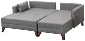 Sofá-Cama de Canto Bella – Cinzento – 205 x 85 x 140 cm