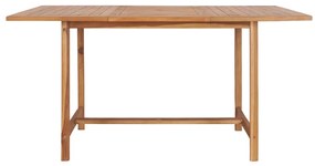 Mesa de jardim 150x150x76 cm madeira de teca maciça