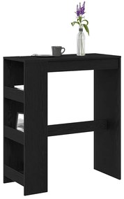 Mesa de bar com prateleiras derivados de madeira carvalho preto
