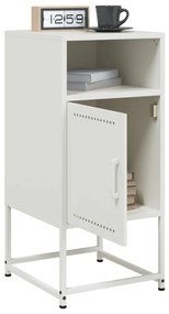 Mesa de cabeceira 36x39x78 cm aço branco