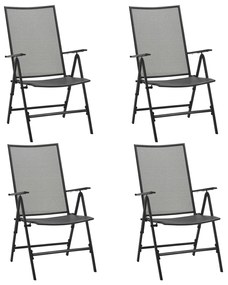 vidaXL Cadeiras em rede dobráveis 4 pcs aço antracite