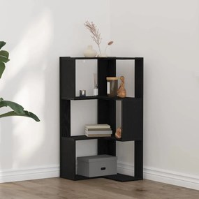 Estante de Canto vidaXL 3 Andares Carvalho Preto 50x50x102 cm Madeira