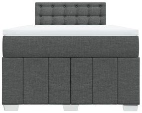 Cama boxspring com colchão 120x190 cm tecido cinzento-escuro