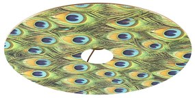 Abajur plano de veludo com design de pavão dourado 45 cm
