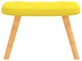 Poltrona de descanso com banco tecido amarelo mostarda