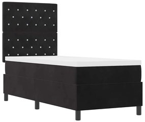 Cama com Estrado vidaXL com Colchão e LED Preto 80x200 cm Veludo