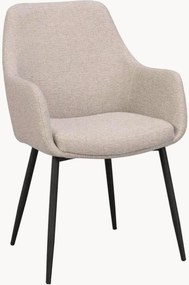 Cadeiras de jantar com braços estofadas Reily, conjunto de 2