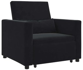 Sofá-cama Conversível 3 em 1 Veludo Preto