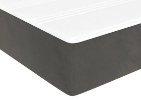 Colchão de molas ensacadas 100x200x20 cm veludo cinza-escuro