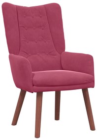 Poltrona Relaxante vidaXL Vermelha Veludo