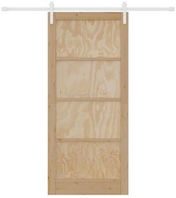 Porta Deslizante com Conjunto de Hardware 93x211 cm Madeira Sólida de