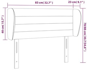 Cabeceira de cama c/ abas tecido 83x23x78/88 cm creme