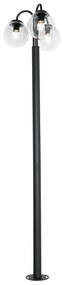 Lanterna preta com vidro transparente 200 cm 3 luzes IP44 - Sfera Moderno