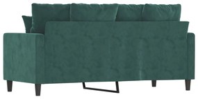 Sofá de 2 lugares 140 cm veludo verde-escuro