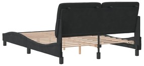 Estrutura de cama sem colchão 140x200 cm veludo preto