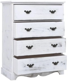 Armário com gavetas 60x30x75 cm madeira branco