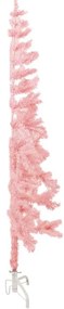 Meia árvore de Natal fina com suporte 120 cm rosa