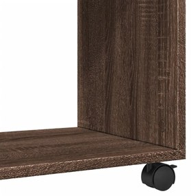 Mesa de apoio com rodas derivados de madeira carvalho castanho