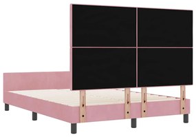 Cama vidaXL Rosa 160x200 cm Veludo