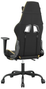 Cadeira gaming massagens c/ apoio pés couro artif. Ouro/Preto