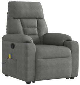 Poltrona massagens reclin. elevatória microfibra cinza-escuro