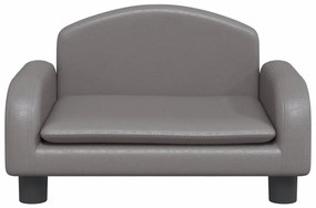 Cama para cães 50x40x30 cm couro artificial cinzento