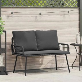 Banco de Jardim vidaXL Preto 114x64x78 cm Rattan Sintético