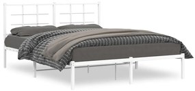 355613 vidaXL Estrutura de cama com cabeceira 160x200 cm metal branco