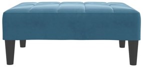 Apoio de pés 77x55x31 cm veludo azul