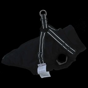 casaco para cães com arnês impermeável reflexivo preto L36