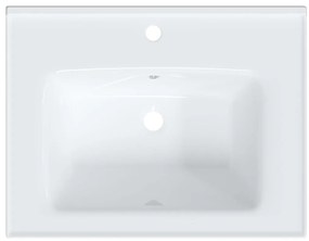 Lavatório casa de banho retangular 61x48x19,5cm cerâmica branco