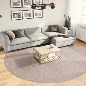 Tapete shaggy de pelo alto PAMPLONA Ø 280 cm bege