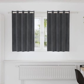 Cortinas Blackout com Ilhós 2 pcs Veludo Cinza Claro