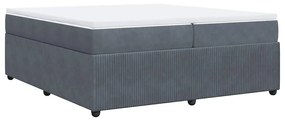Cama com molas/colchão 200x200 cm veludo cinzento-escuro