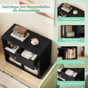Estante de 3 cubos com gaveta  60 x 30 x 53 cm moderna e simples Preta