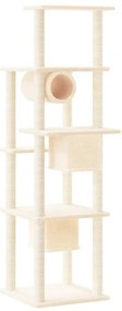 Árvore para gatos c/ postes arranhadores sisal 169 cm cor creme