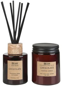 Conjunto de vela de cera de soja e difusor de fragrância chocolate DARK ELEGANCE Beliani