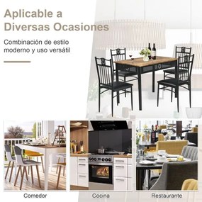 Conjunto de mesa de jantar moderna com 4 cadeiras estofadas para casa e restaurante Preto