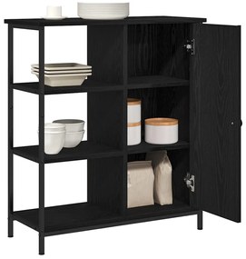 Sideboard Preto Carvalho 70x30x80 cm Madeira de engenharia