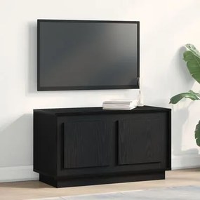 Armário de TV vidaXL Preto Carvalho 80x35x45 cm Madeira Engenharia