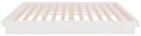 Estrutura de cama 140x190 cm madeira maciça branco