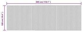 Tapete retangular 100x300 cm bambu castanho