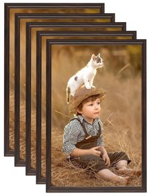 vidaXL Molduras para parede 5 pcs 42x59,4 cm MDF preto