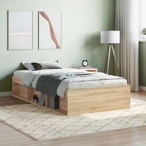 vidaXL Estrutura de cama 90x200 cm carvalho sonoma