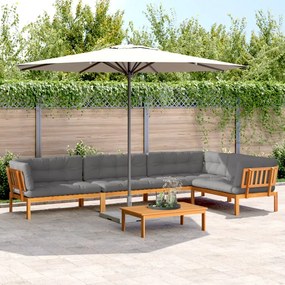 vidaXL 5 pcs móveis de paletes p/ jardim com almofadões acácia maciça