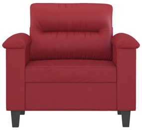 Poltrona 60 cm couro artificial vermelho tinto