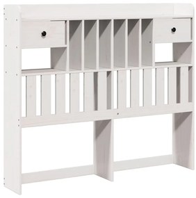 Cama com estante sem colchão 135x190 cm pinho maciço branco