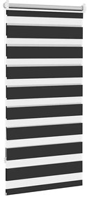 Estore de rolo 60 x 120 cm, linhas de zebra / Preto