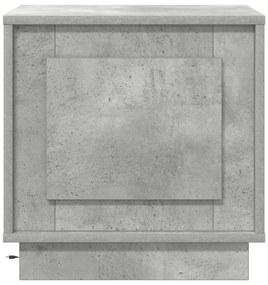Cômodas de Cabeceira com Luzes LED 2 pcs Cinza Concreto 44x34,5x45 cm